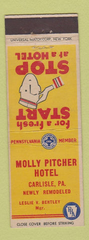 Matchbook Cover - Molly Pitcher Hotel Carlisle PA
