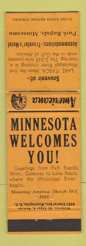 Matchbook Cover - Traveler's Motel Park Rapids MN Perkins Americana