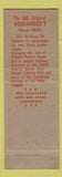 Matchbook Cover - Old Bookbinder's Restaurant Philadelphia PA