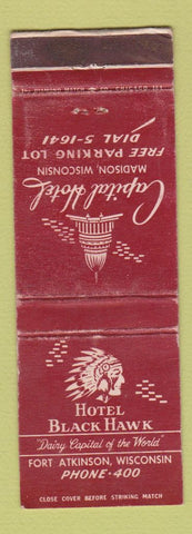 Matchbook Cover - Capital Hotel Black Hawk Fort Atkinson Madison WY WEAR