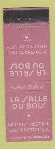 Matchbook Cover - La Salle Du Bois New York City Washington DC