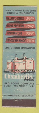 Matchbook Cover - Chamberlin Hotel Fort Monroe VA Richmond