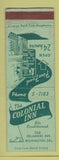 Matchbook Cover - Colonial Inn Wilmington DE