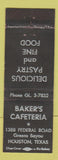 Matchbook Cover - Baker's Cafeteria Houston TX WEAR