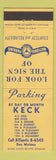 Matchbook Cover - Keck Parking Des Moines IA