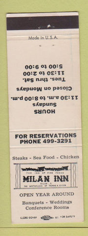 Matchbook Cover - Milan Inn OH Thomas Edison