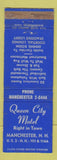 Matchbook Cover - Queen City Motel Manchester NH