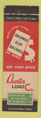 Matchbook Cover - Charter Loan Company Fort Worth TX