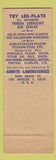 Matchbook Cover - Led Plate Armite Labs Anti Seize Compound Los Angeles CA