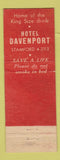 Matchbook Cover - Hotel Davenport Stamford CT
