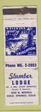 Matchbook Cover - Slumber Lodge Colorado Springs WORN