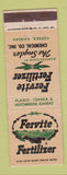 Matchbook Cover - Fervite Fertilizer Hutchinson Topeka KS