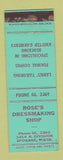 Matchbook Cover - Rose's Dress Making Shop Spokane WA WEAR