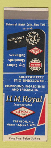 Matchbook Cover - HM Royal Chemical Trenton NJ