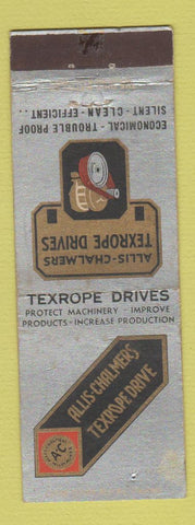 Matchbook Cover - Allis Chalmers Texrope Drive  WEAR