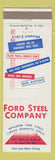 Matchbook Cover - Ford Steel Company St Louis MO
