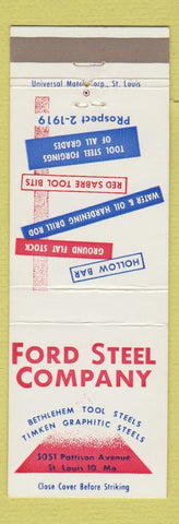 Matchbook Cover - Ford Steel Company St Louis MO