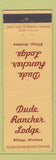 Matchbook Cover - Dude Rancher Lodge Billings MT