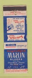 Matchbook Cover - Martin Razor Blades DD Bean New Haven CT Firearms Guns