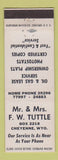 Matchbook Cover - Mr & Mrs FW Tuttle Cheyenne WY oil gas lease