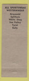 Matchbook Cover - Ski Inc Mountain Shop Denver? Colfax