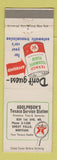 Matchbook Cover - Adolphson's Texaco oil gas Great Falls MT