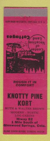 Matchbook Cover - Knotty Pine Kort Motel Glenwood Springs Colorado