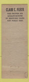 Matchbook Cover - Clair Fleck County Commissioner Election ADVANCE