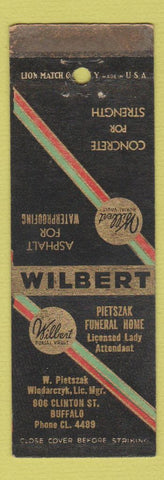 Matchbook Cover - Wilvert Burial Vault Pietszak Funeral Home Buffalo NY