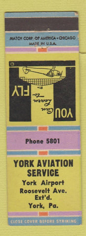 Matchbook Cover - York Aviation Service York PA