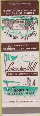 Matchbook Cover - Franklin Manor West Boylston MA golf Leicester