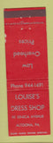 Matchbook Cover - Louise's Dress Shop Altoona PA WEAR