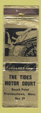 Matchbook Cover - Tides Motor Court Provincetown MA WORN