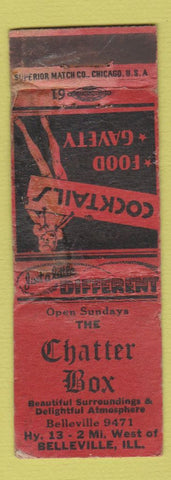 Matchbook Cover - Chatter Box Belleville IL girlie POOR