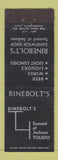 Matchbook Cover - Rinebolt's Sandwich Shop Toledo OH WORN BACK