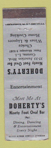 Matchbook Cover - Dohert's Restaurant Corona LI NY WORN