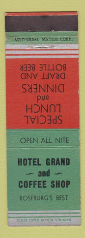 Matchbook Cover - Hotel Grand Roseburg OR