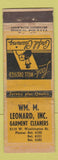 Matchbook Cover - Wm Leonard Garment Cleaners ARROW WEAR WIBC Radio