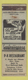 Matchbook Cover - PK Restaurant Birmingham AL WORN