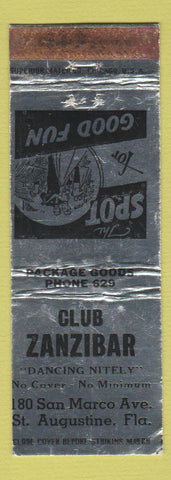 Matchbook Cover - Club Zanzibar St Augustine FL WEAR