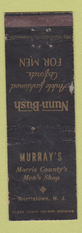 Matchbook Cover - Nunn Bush Men's Shoes Murray's Morristown NJ POOR