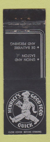 Matchbook Cover - Henrici's Restaurant St Louis? WEAR