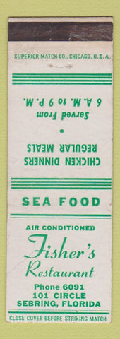 Matchbook Cover - Fisher's Restaurant Sebring FL