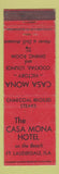 Matchbook Cover - Casa Mona Hotel Fort Lauderdale FL