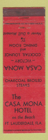 Matchbook Cover - Casa Mona Hotel Fort Lauderdale FL