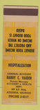 Matchbook Cover - Harry Vaiden Insurance Augusta GA SAMPLE WEAR