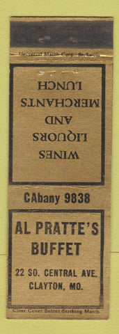 Matchbook Cover - Al Pratte's Buffet Clayton MO WEAR