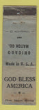 Matchbook Cover - Chicago Match Company God Bless America Libertysville IL WORN