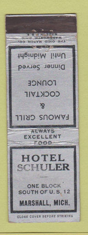 Matchbook Cover - Hotel Schuler Marshall MI