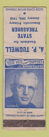 Matchbook Cover - AP Tugwell for State Treasurer 1948 WORN